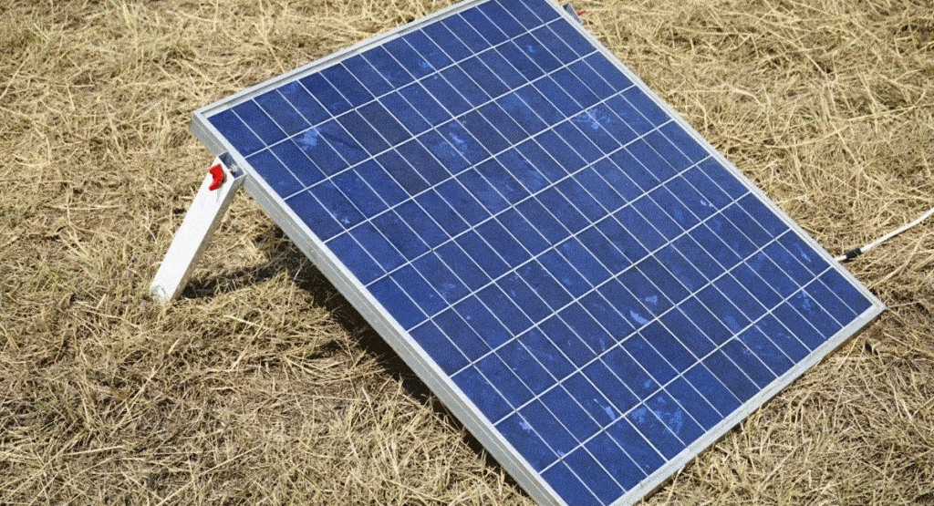 solar panel mounted on the ground