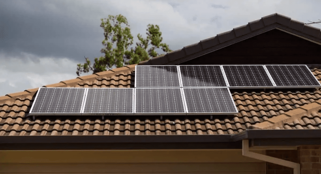 solar panels on the roof of the house