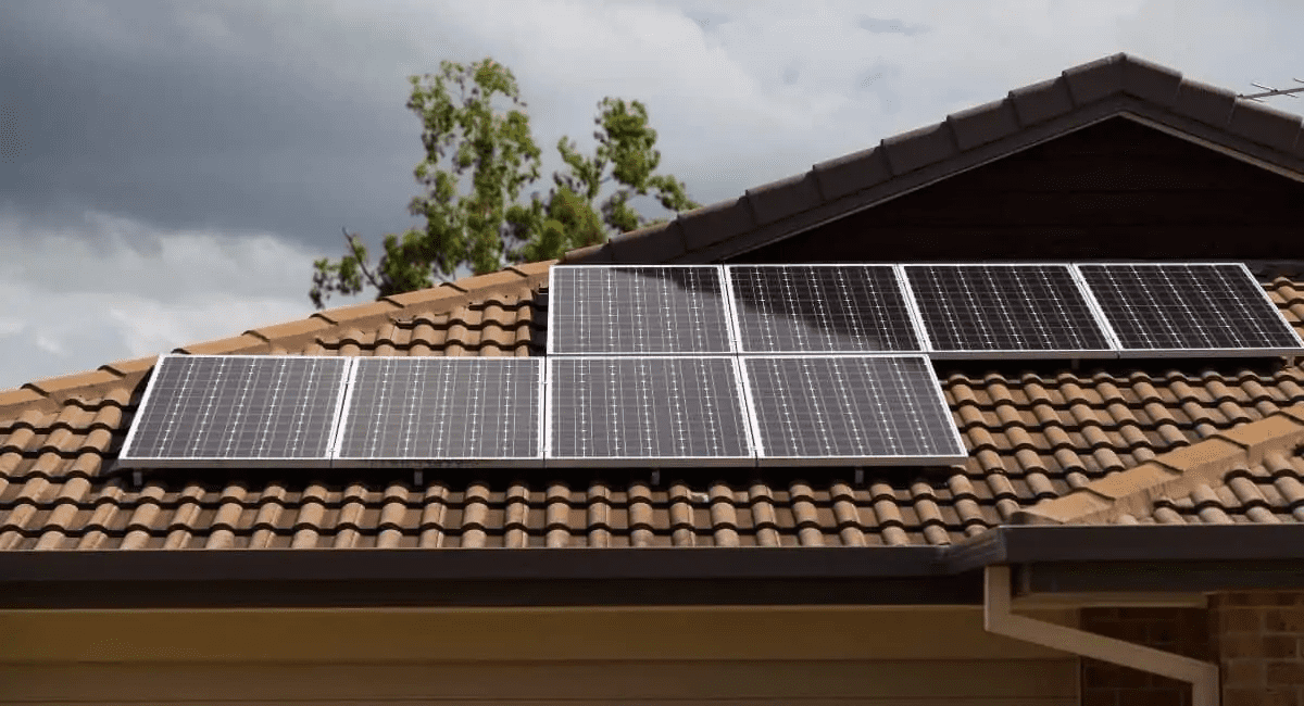 solar panels on the roof of the house