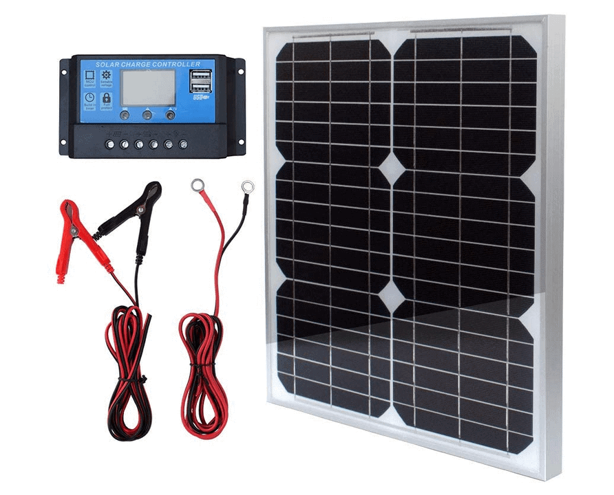 solar panel with solar charge controller