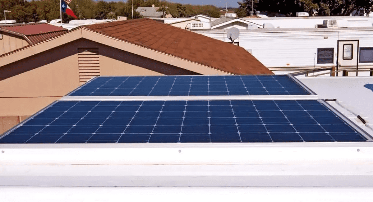 solar panels at the roof