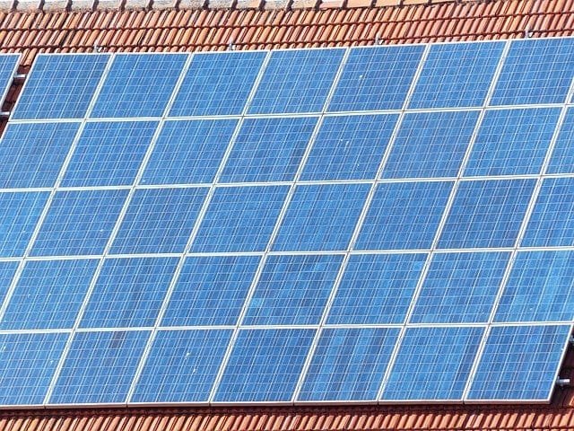 solar panels on the roof