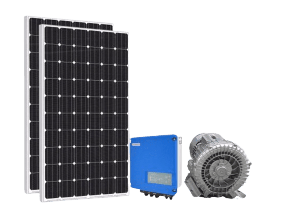 aerator and solar panel