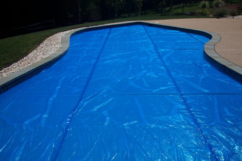 Blue solar pool cover
