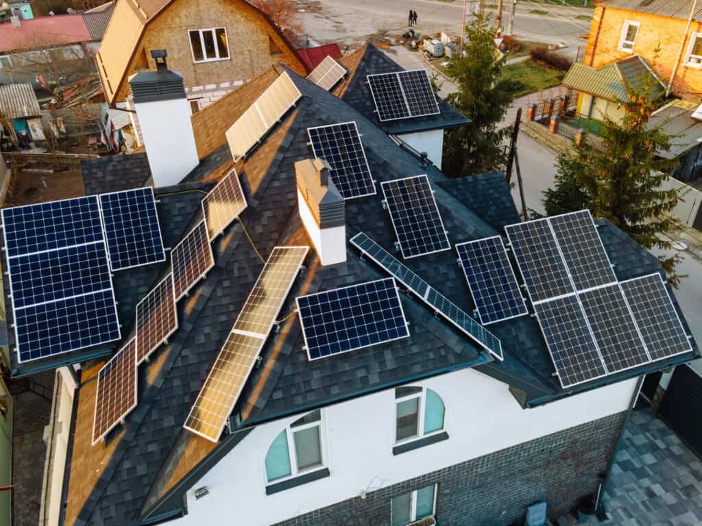 house with solar panels