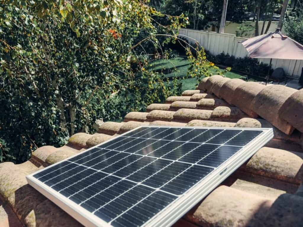 solar panel at the roof