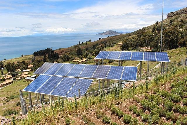 soalr panels mounted on the ground