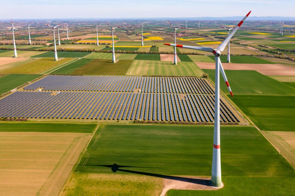 wind power at the solar farm