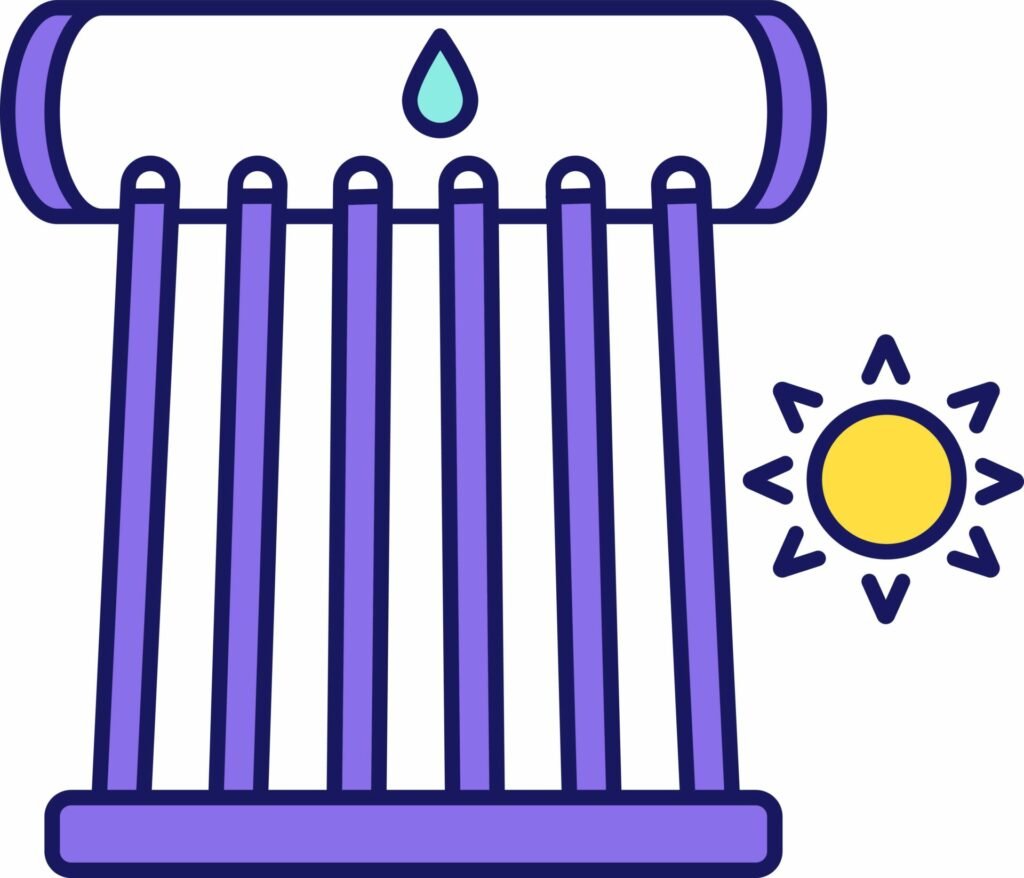 solar hot water vector