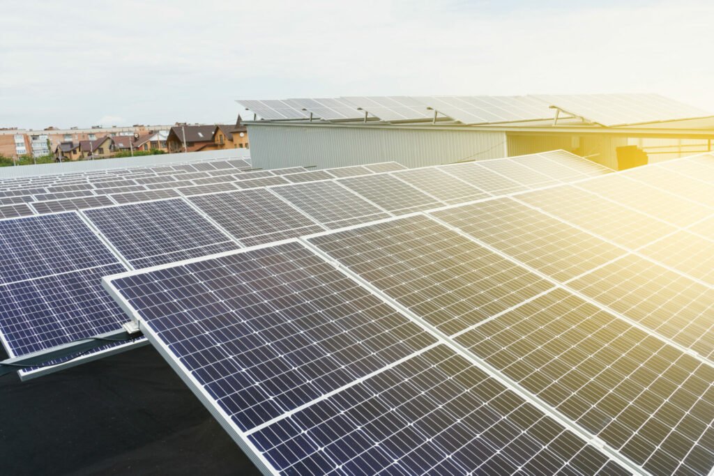 solar panels mounting in the ground