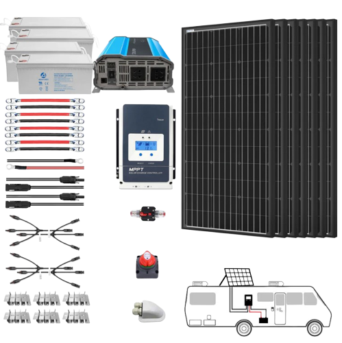 Acopower 600W Mono Black RV Solar System